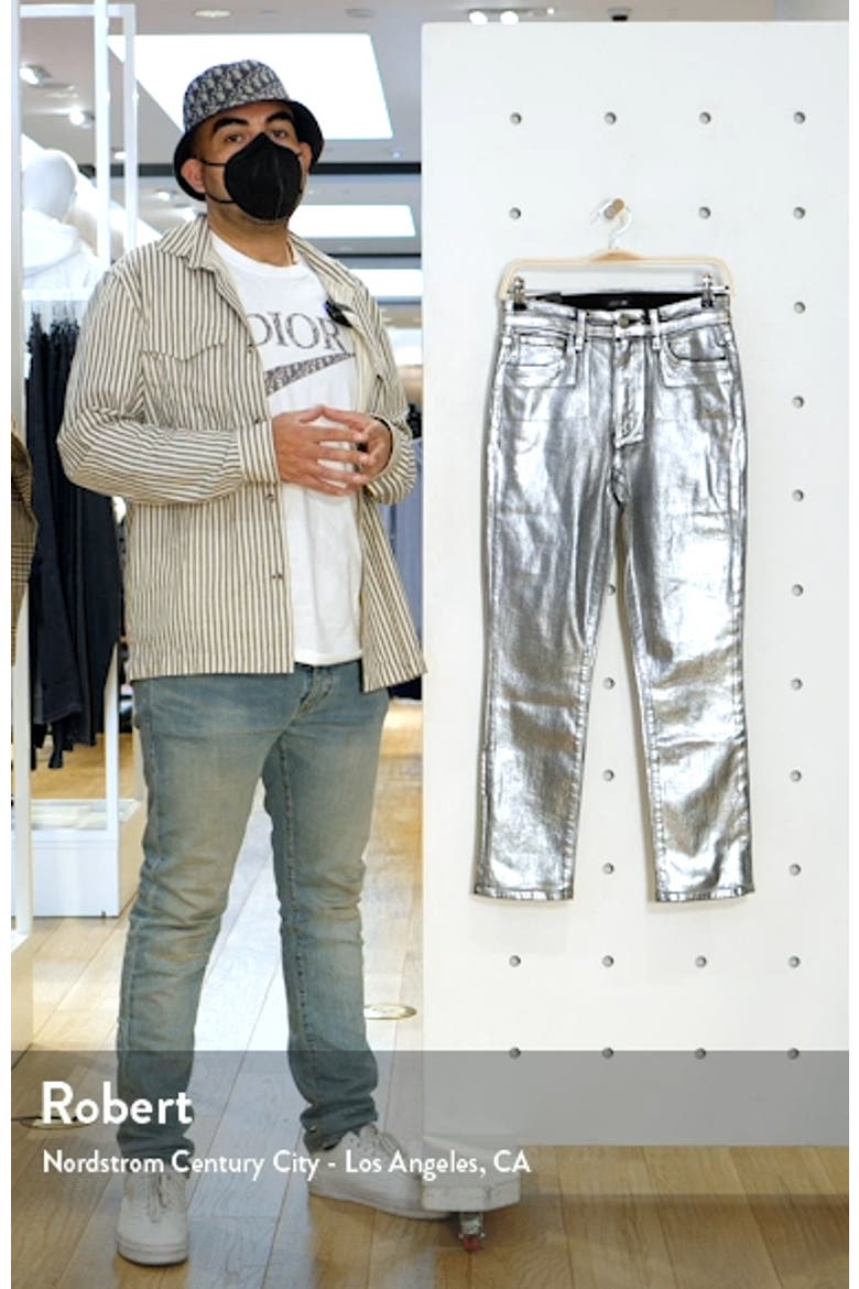 Jeans The Luna Metallic Lacquer High Waist Ankle Straight Leg Jeans video