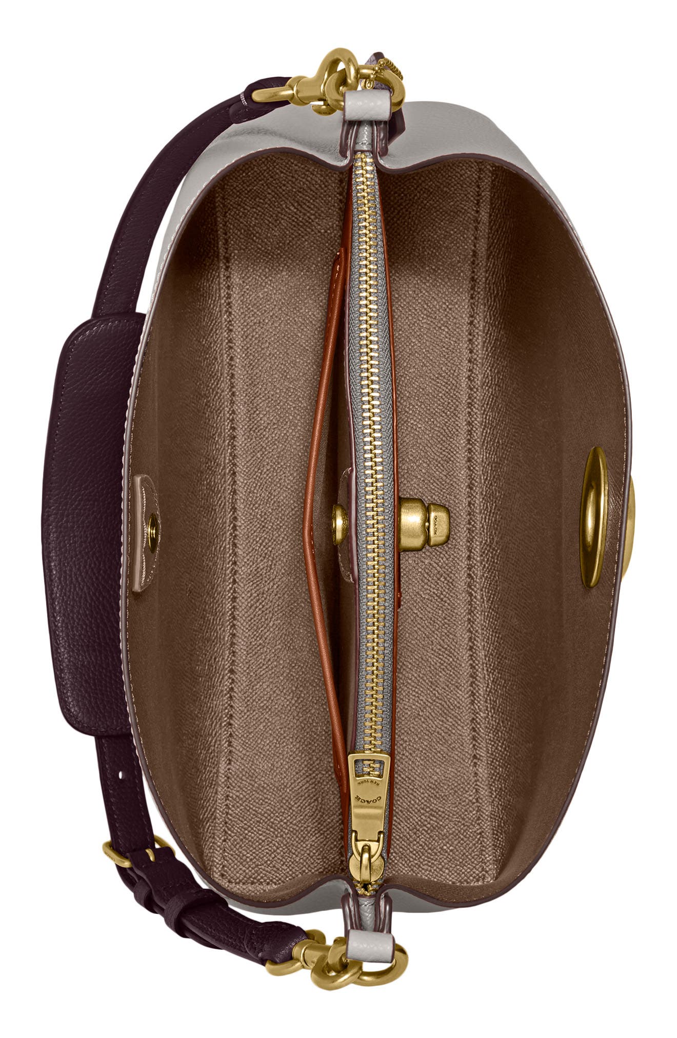 COACH Willow Colorblock Pebble Leather Shoulder Bag, Alternate, color, 