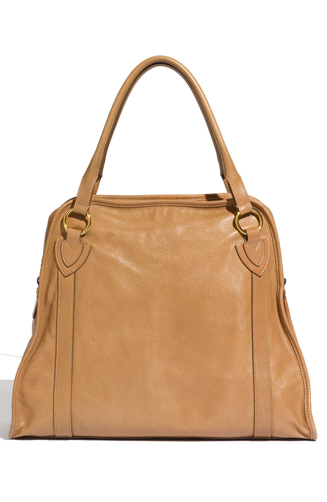 'Wellington' Goatskin Leather Satchel, Alternate, color, STONE