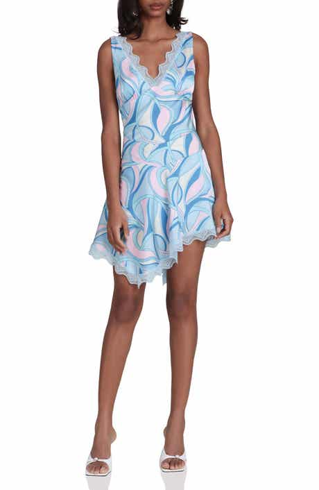 Lace Trim Bias Cut Satin Minidress