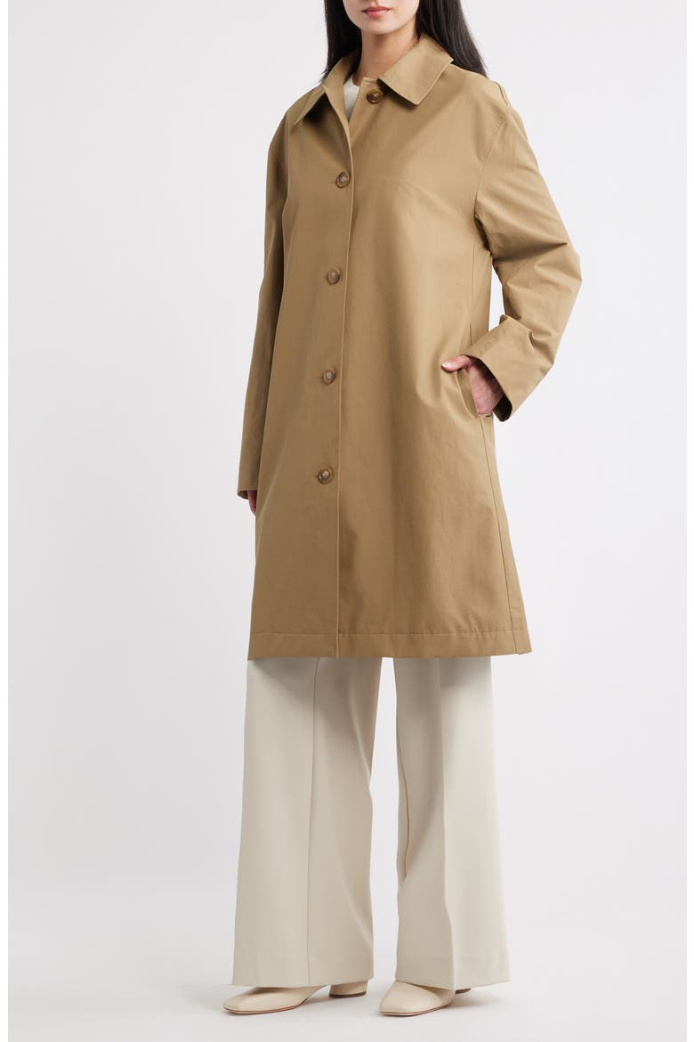 Tailored Longline Raincoat, Alternate, color, CARMELLO