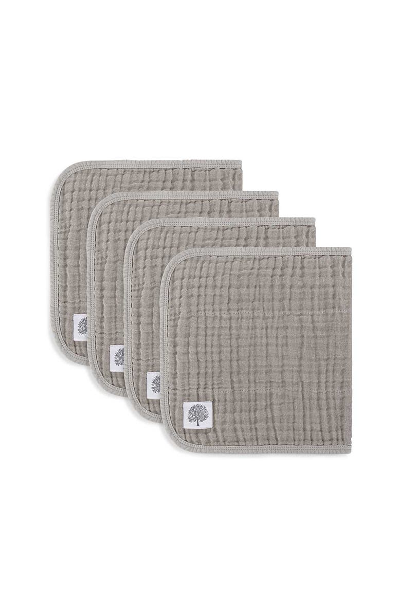 Parker Baby Co. Muslin Burp Cloths, Main, color, Gray Set