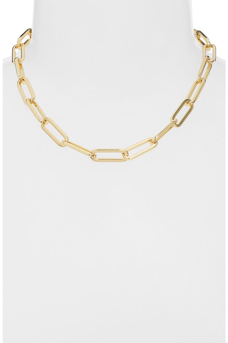 Carrie Chain Link Necklace, Alternate, color, GOLD