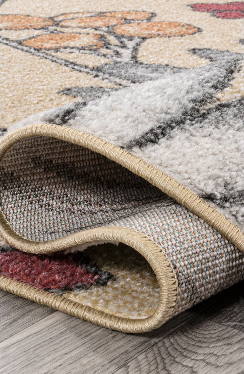 JONATHAN Y Giglio Modern Botanical Flower Area Rug, Alternate, color, Yellow/Ivory/Red