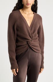 Open Edit Softluxe Twist Reversible Sweater