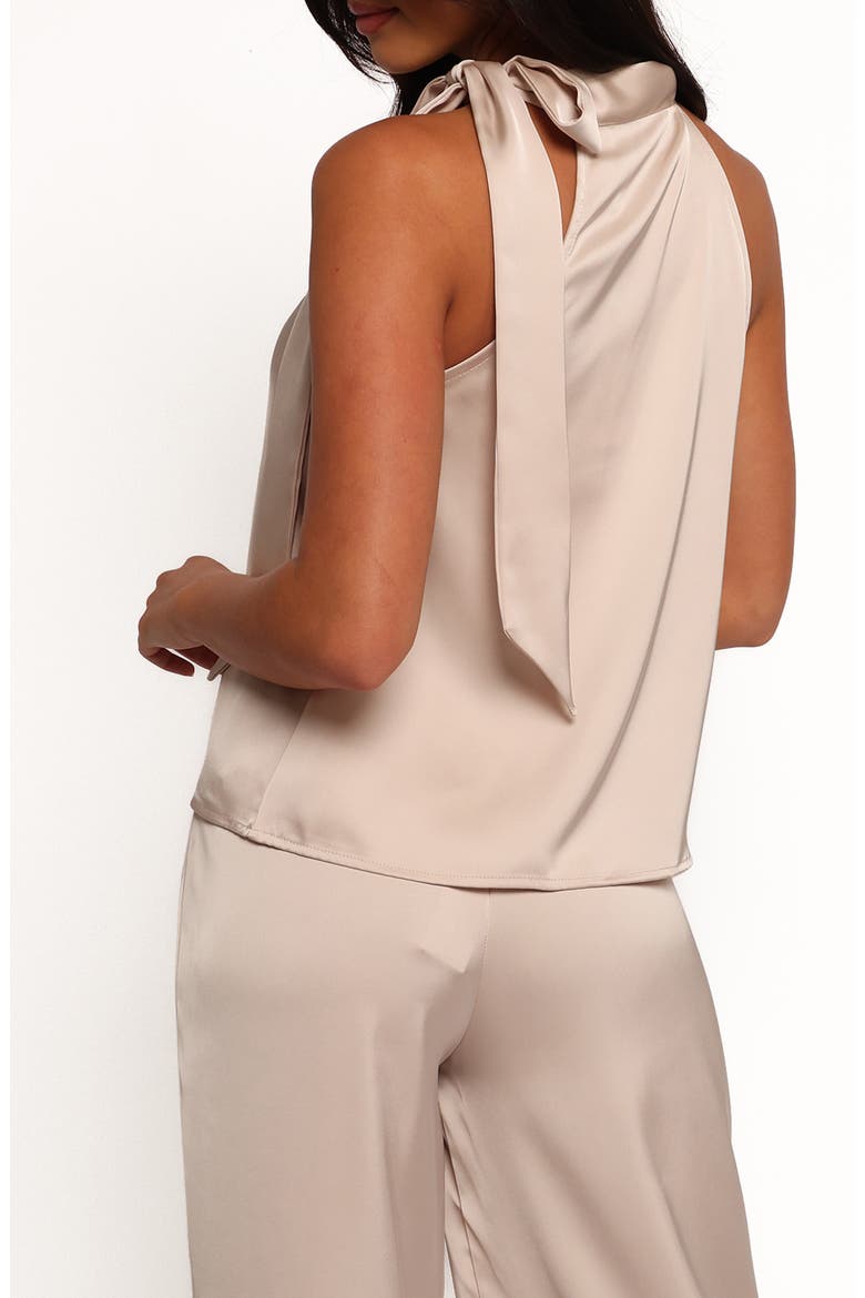 Skarlett Tie Neck Sleeveless Satin Top, Alternate, color, PEARL