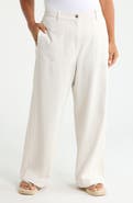 Eileen Fisher High Waist Wide Leg Full Length Organic Cotton Pants