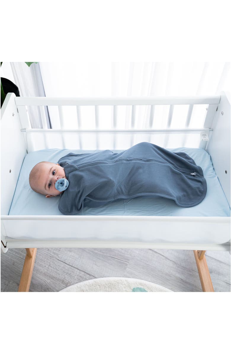 Comfy Cubs Easy Zipper Swaddle Blankets, Alternate, color, Nomadic Blue, Azul