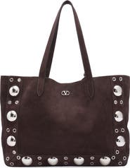 Valentino Garavani Nellcôte Stud Suede Tote