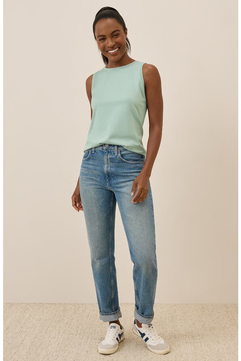 Organic Cotton Softspun High Neck Tank, Alternate, color, Agave Green
