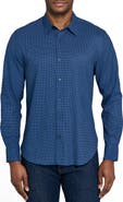 CONSTRUCT Slim Fit Micro Geometric 4-Way Stretch Performance Button-Up Shirt