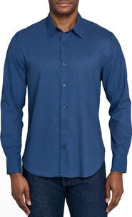 CONSTRUCT Slim Fit Micro Geometric 4-Way Stretch Performance Button-Up Shirt