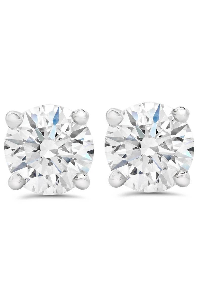 3 Cttw Diamond Studs With Screw Backs 14k Gold Lab Grown, Main, color, 14k White Gold
