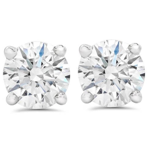 3 Cttw Diamond Studs With Screw Backs 14k Gold Lab Grown