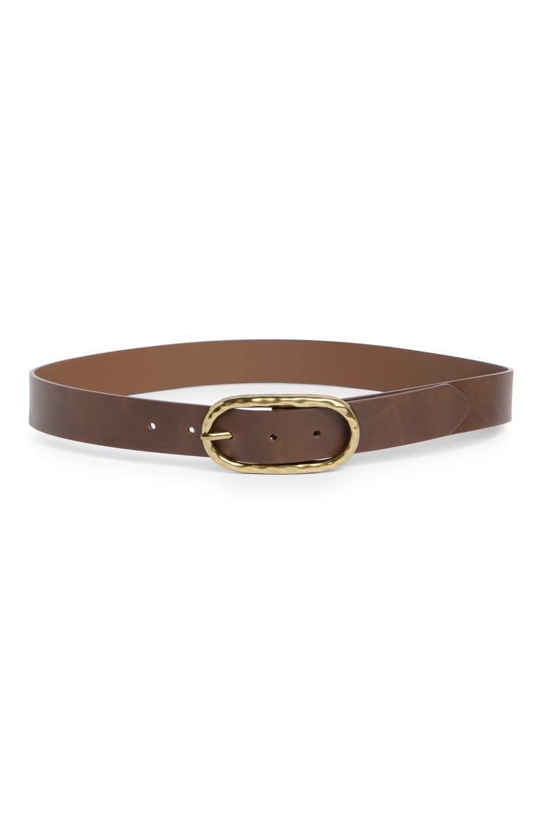 Oval Textured Buckle Belt, Main, color, BROWN PLUM