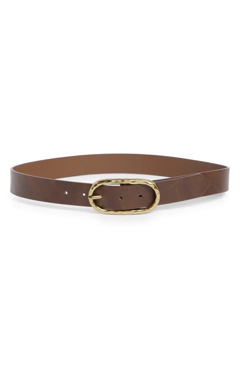 Oval Textured Buckle Belt
