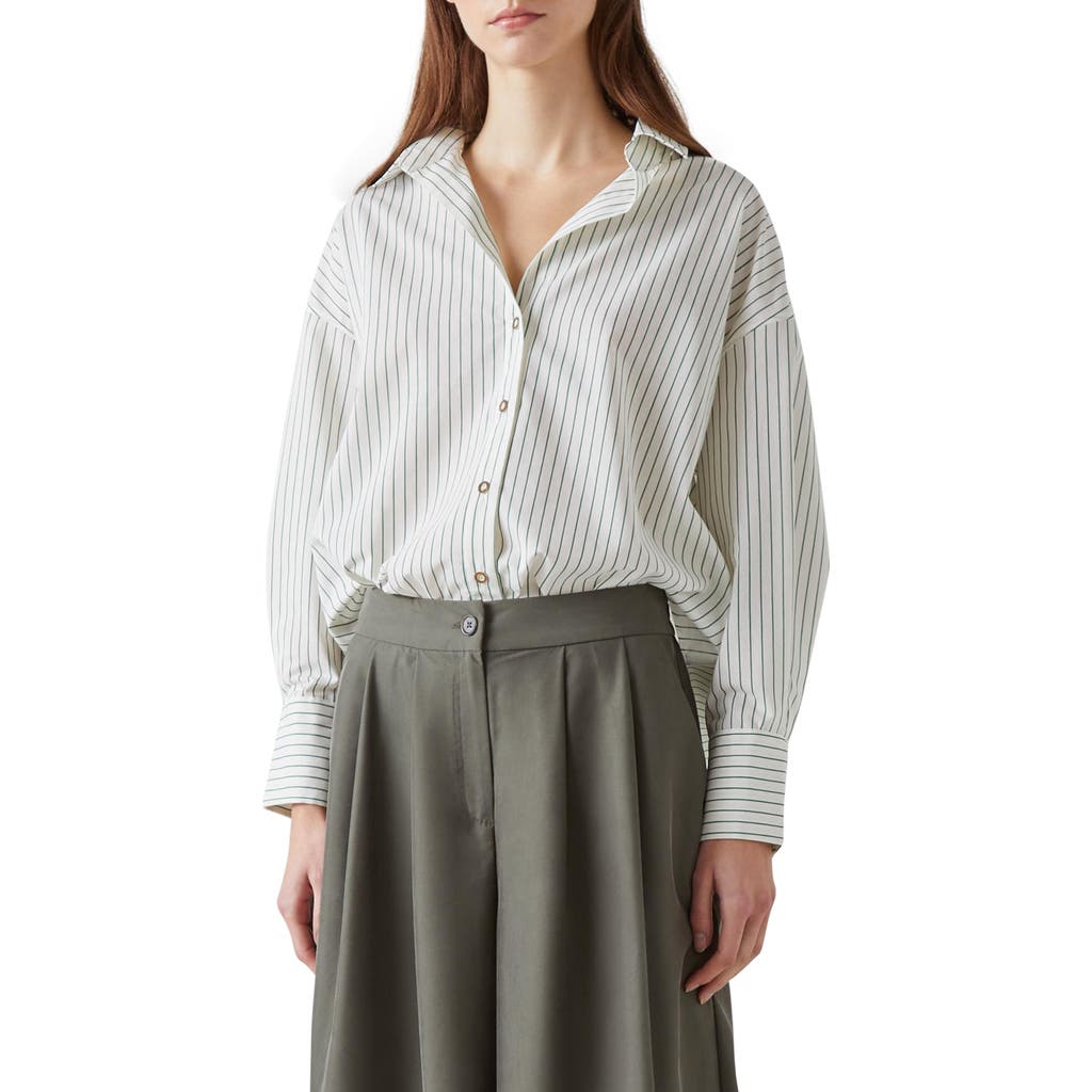Lk Bennett Bextor Stripe Shirt In Cream