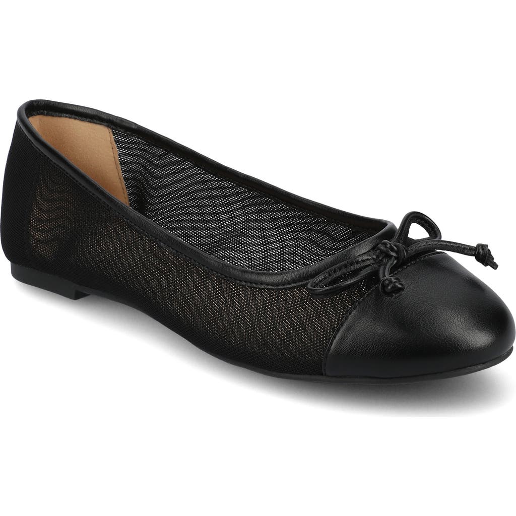 Journee Collection Kaiah Ballet Flat In Mesh/black
