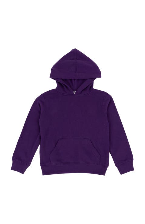 Kids Pullover Hoodie, Cotton Blend, Kangaroo Pocket, Solid Colors