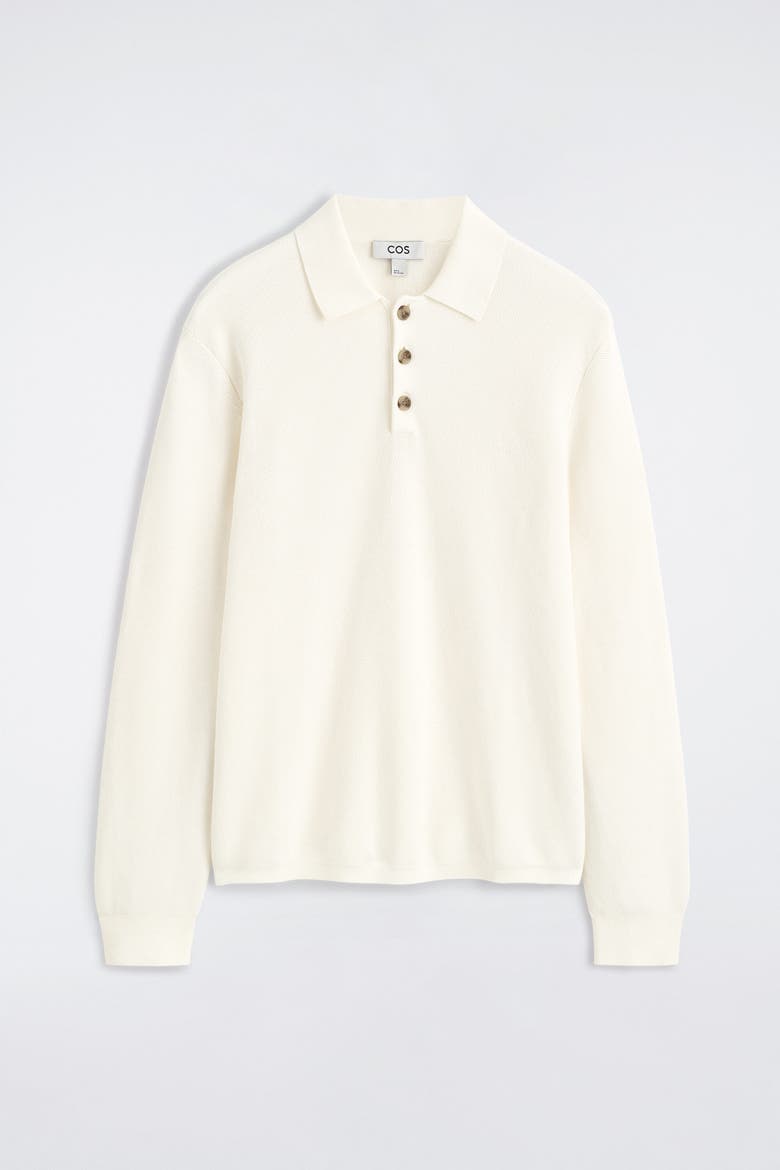 Honeycomb-knit Polo Shirt, Alternate, color, OFF-WHITE
