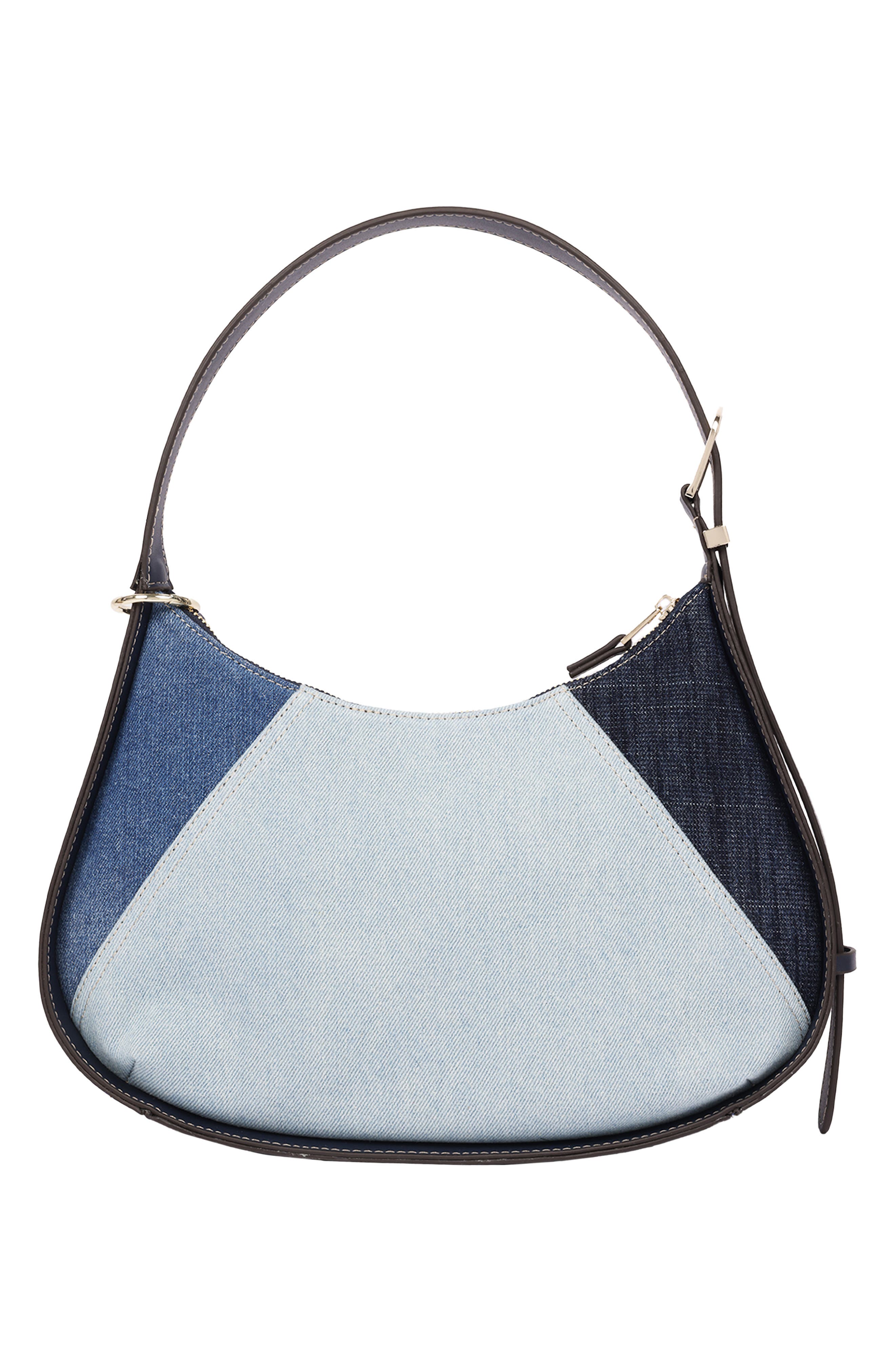 Colorblock Denim Zip Top Hobo, Alternate, color, MULTI