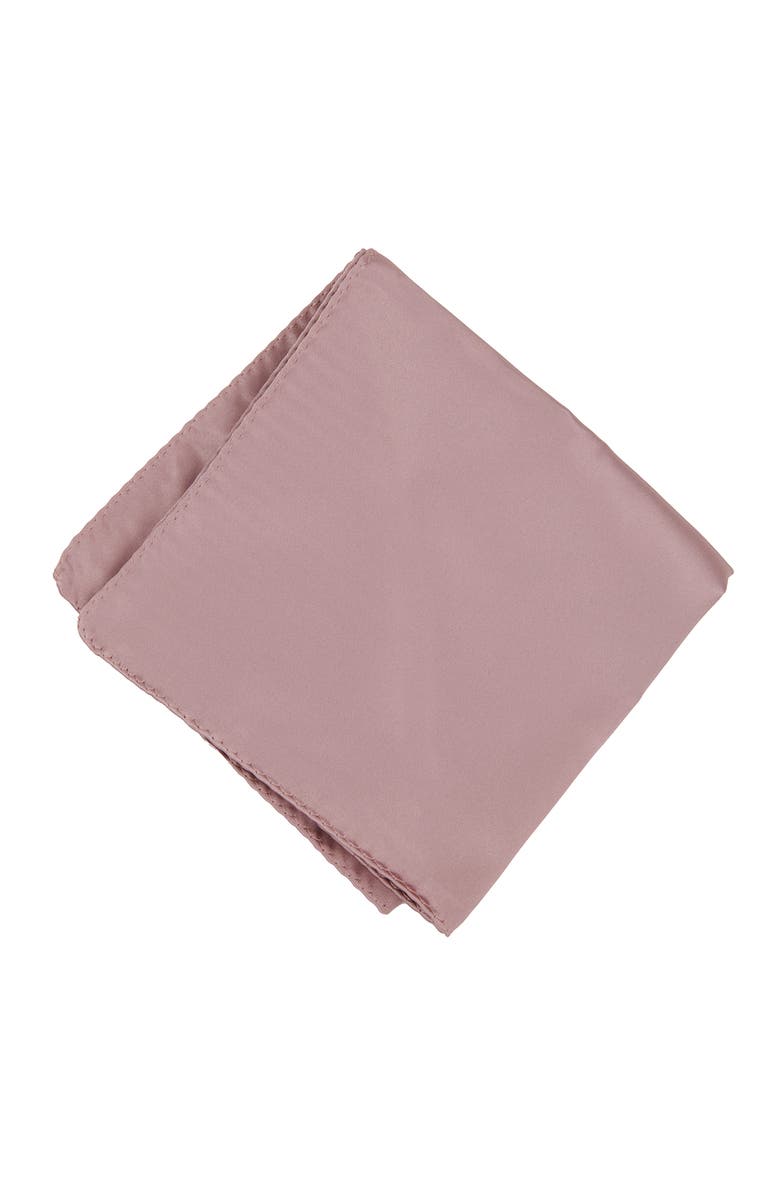 Brooklyn Brigade Men's Solid Satin Pocket Square, Main, color, Rose Quartz