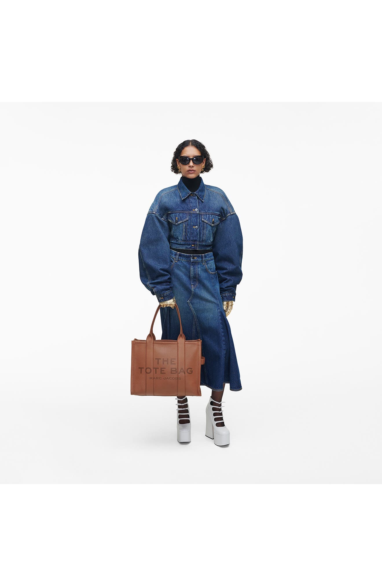 The Large Leather Tote Bag, Alternate, color, ARGAN OIL