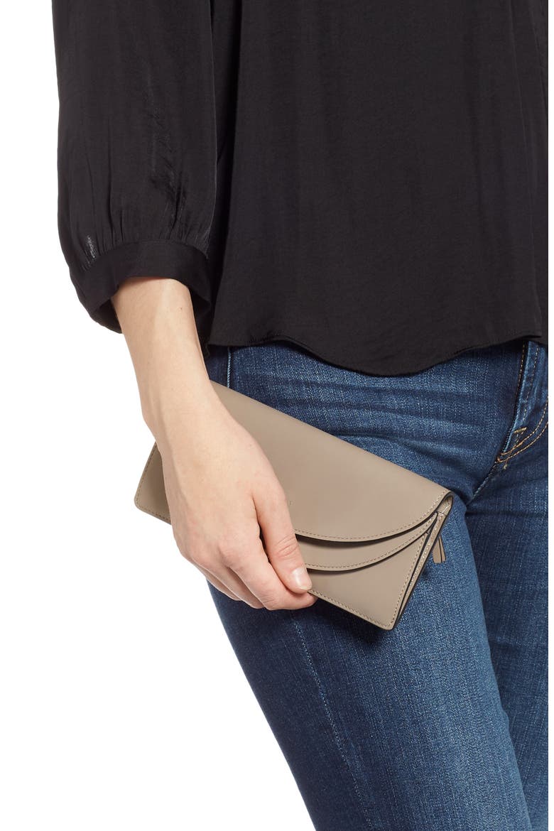Georgia Slim Continental Leather Wallet, Alternate, color, MOTTY GREY