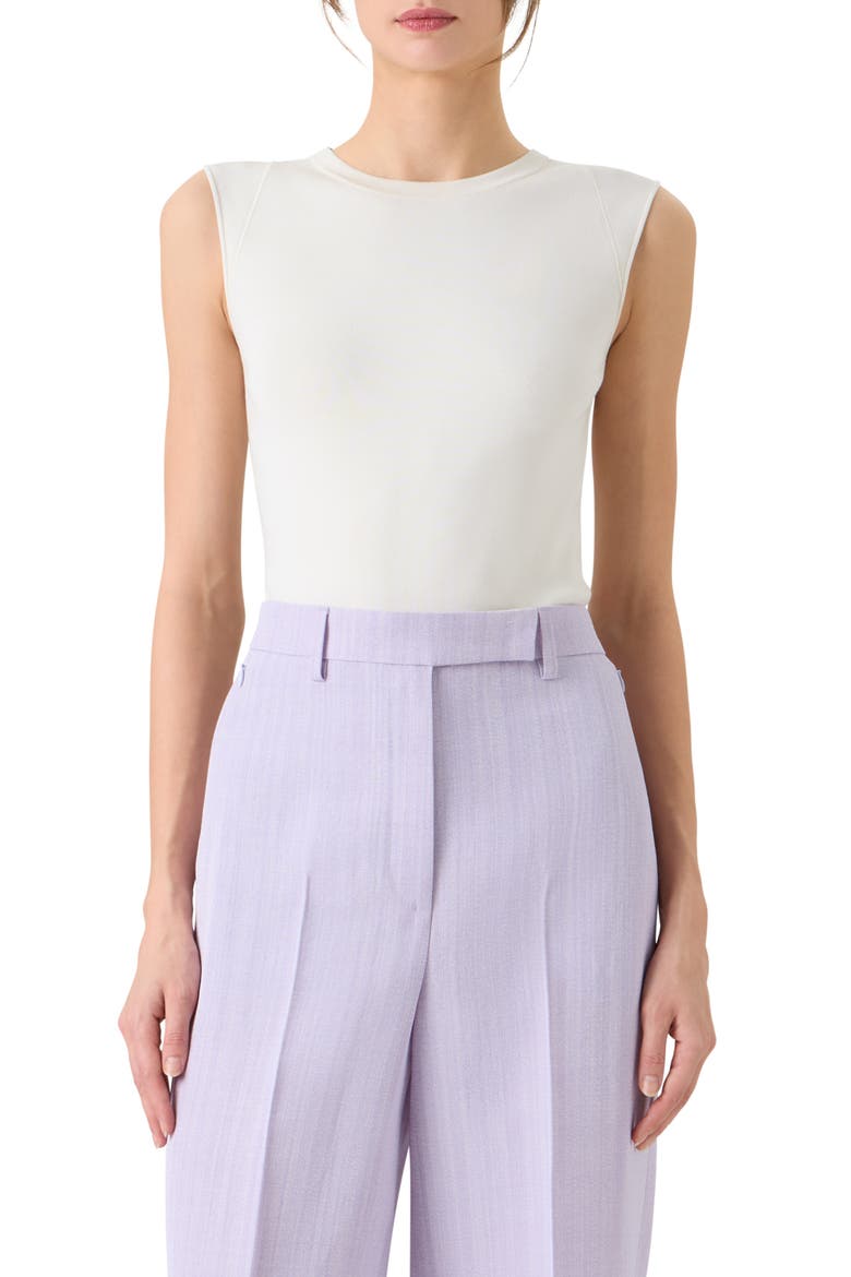 Sleeveless Silk Sweater, Main, color, ECRU