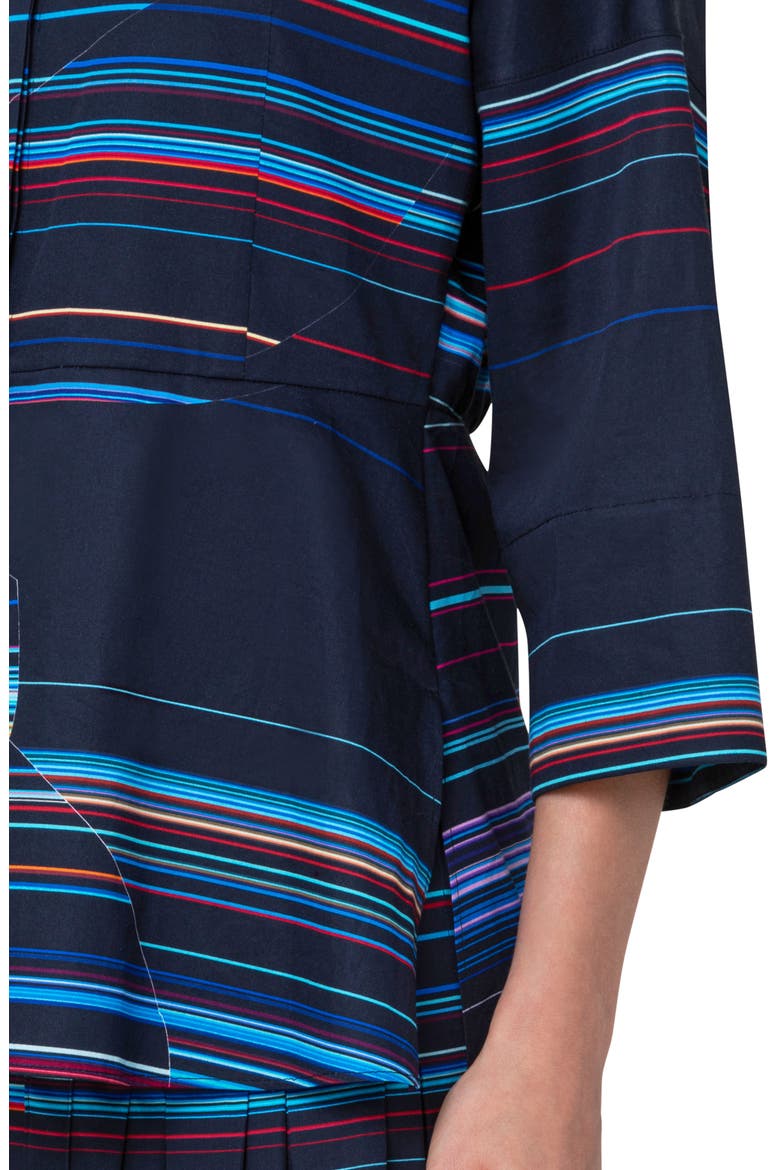 Matrix Flower Print Sateen Shirt, Alternate, color, NAVY-MULTI