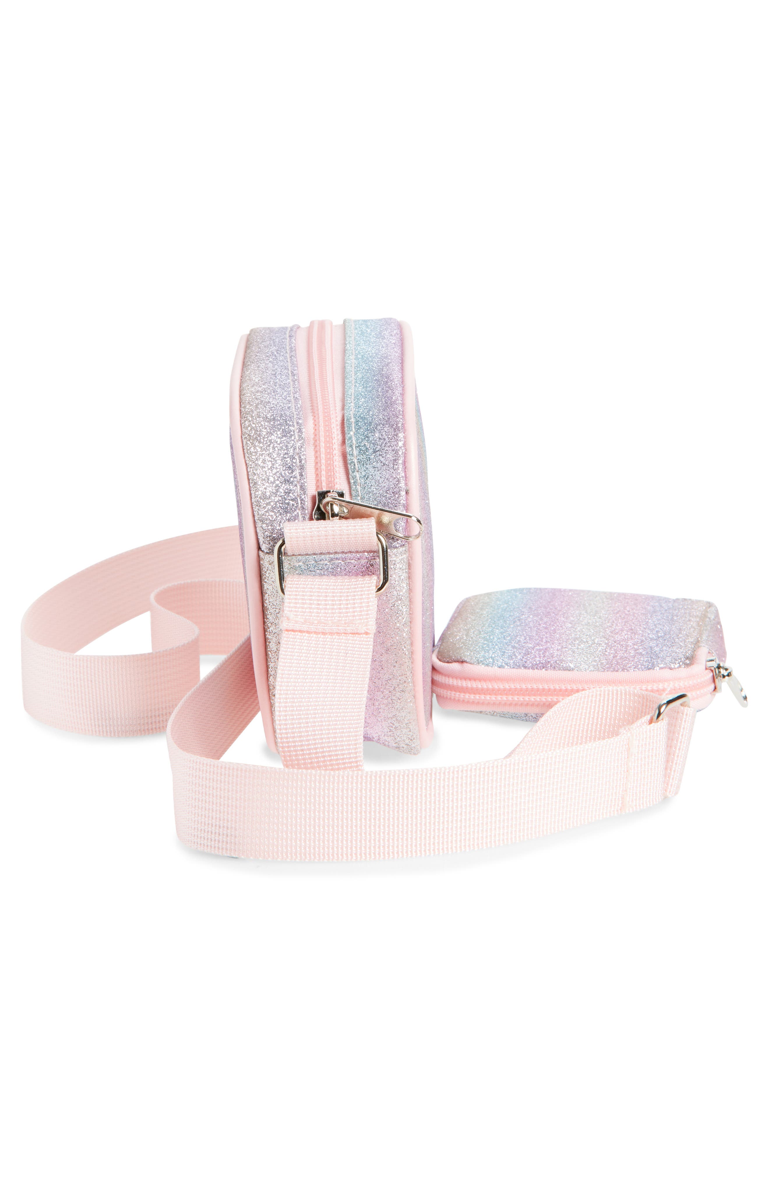 Capelli New York Kids' Glitter Faux Leather Crossbody Bag, Alternate, color, 