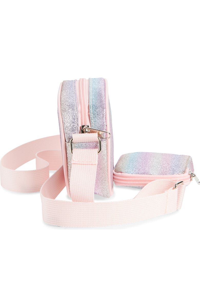 Capelli New York Kids' Glitter Faux Leather Crossbody Bag, Alternate, color,