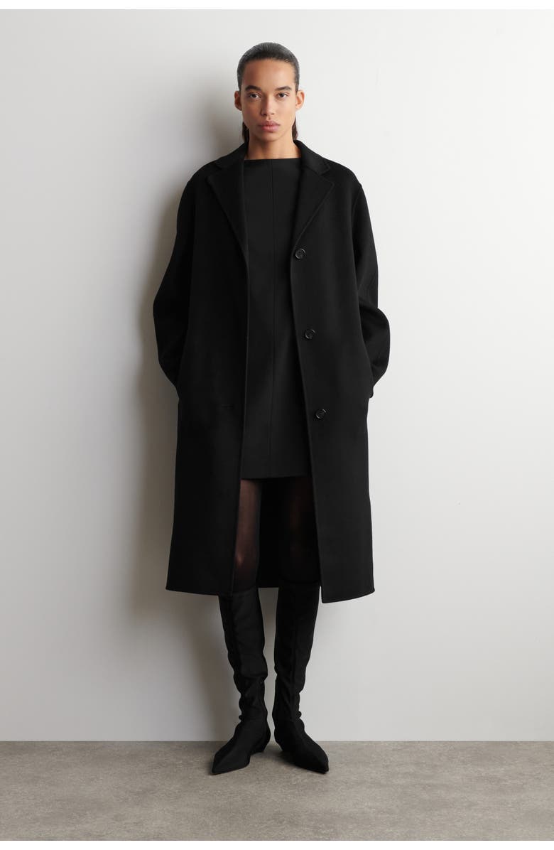 COS Tailored Merino Wool-Blend Mini Dress, Alternate, color, Black