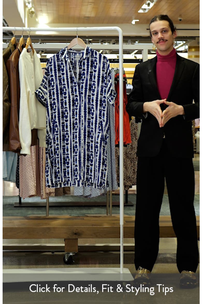 Devon Shibori Stripe Short Sleeve Shirtdress video