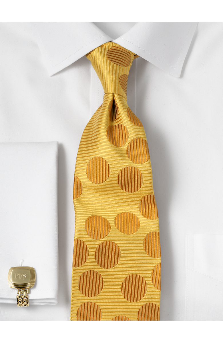 Paul Fredrick Circles Pattern Silk Tie, Alternate, color, Yellow