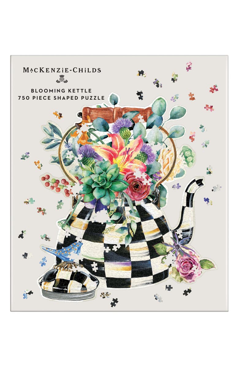 galison MacKenzie-Childs Blooming Kettle 750-Piece Shaped Puzzle, Main, color, 