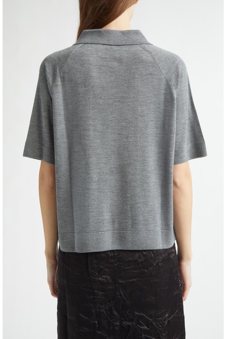 Virgin Wool & Silk Polo, Alternate, color, GRIS