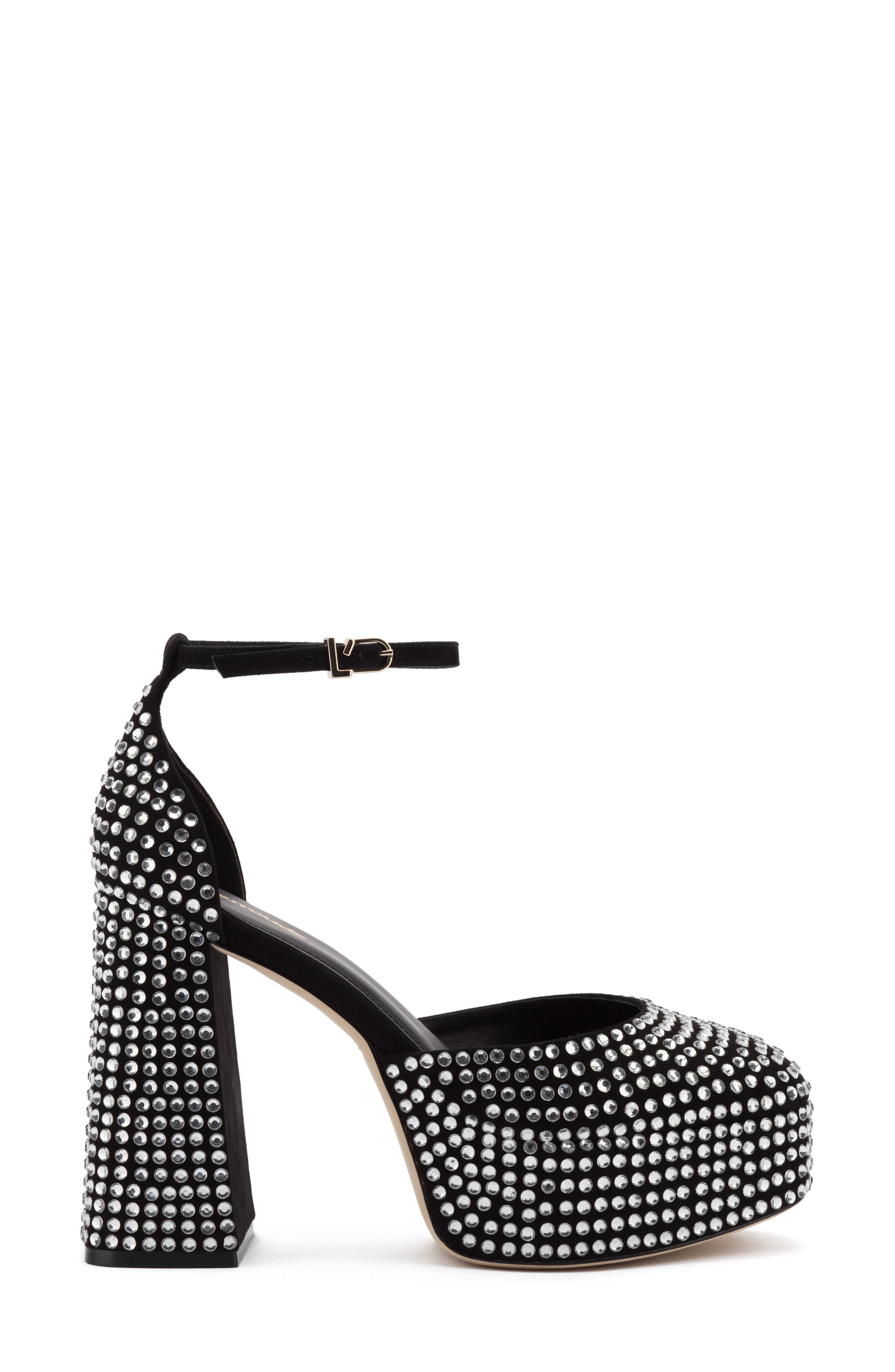 Ari Crystal Pump In Black Suede, Alternate, color, BLACK