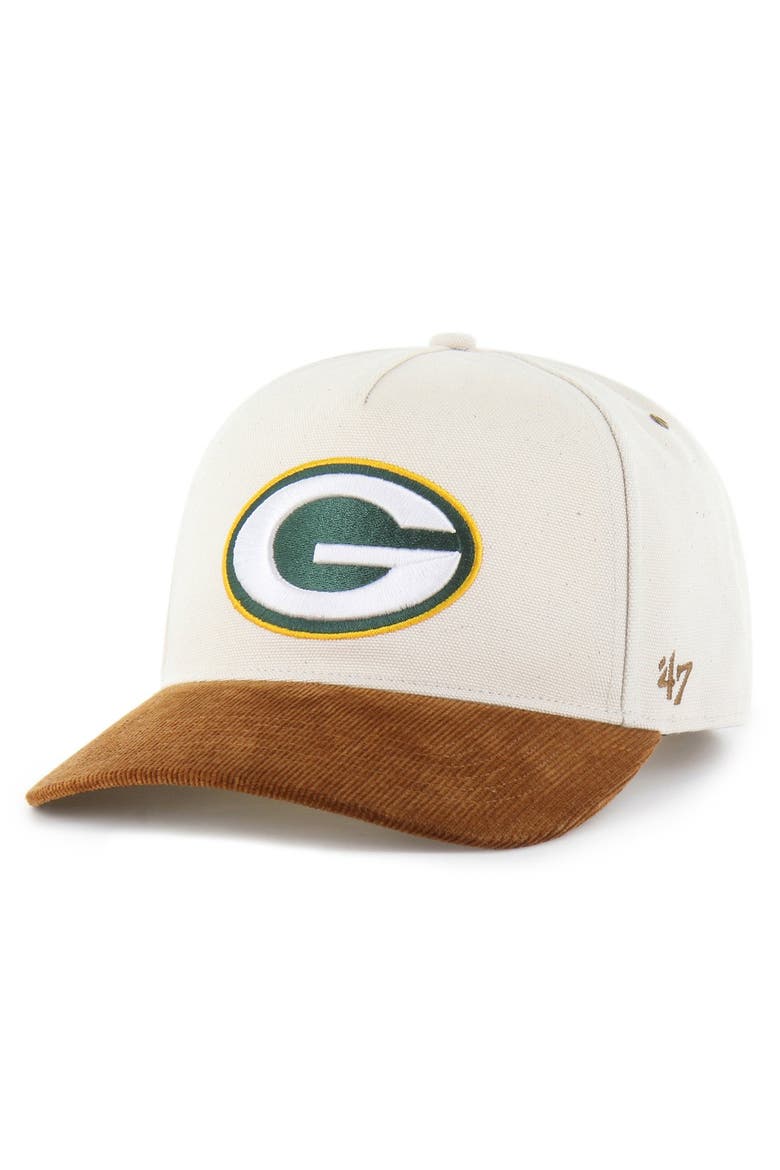 Men's Carhartt x '47 Natural/Brown Green Bay Packers Undyed Relaxed Hitch Adjustable Hat, Main, color, Natural