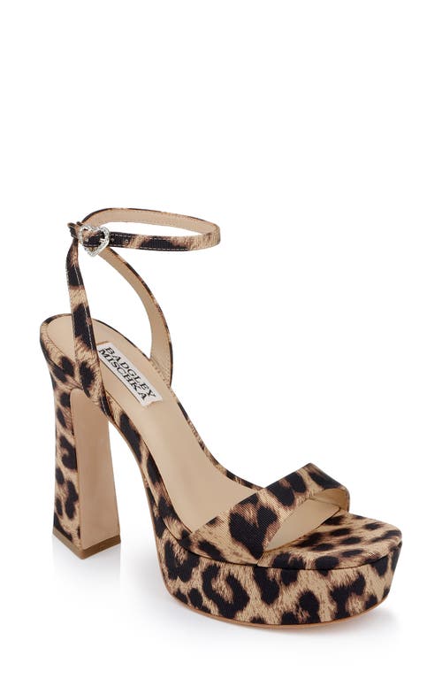 Badgley Mischka Collection Caia Ankle Strap Platform Sandal In Animal Print