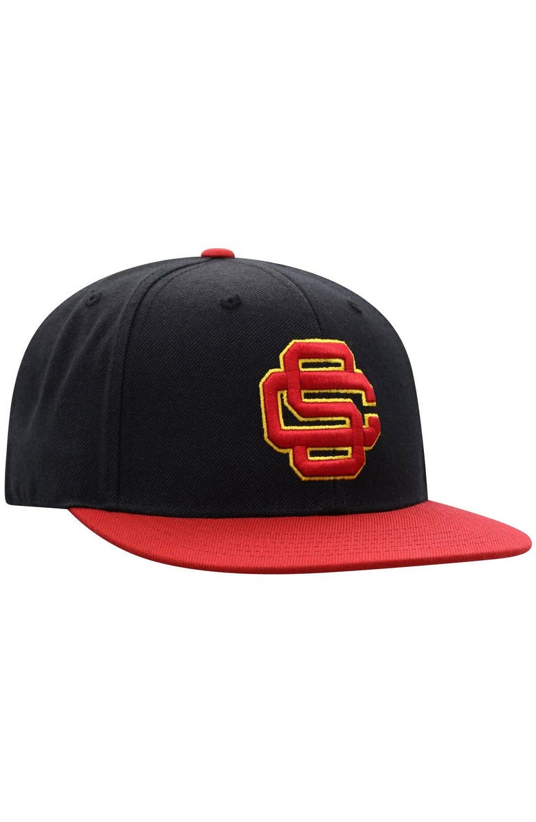 TOP OF THE WORLD Men's Top of the World Black/Cardinal USC Trojans Team Color Two-Tone Fitted Hat, Alternate, color, Black