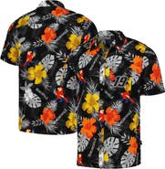 Margaritaville Men's Margaritaville Black Martin Truex Jr Island Life Floral Party Full-Button Shirt