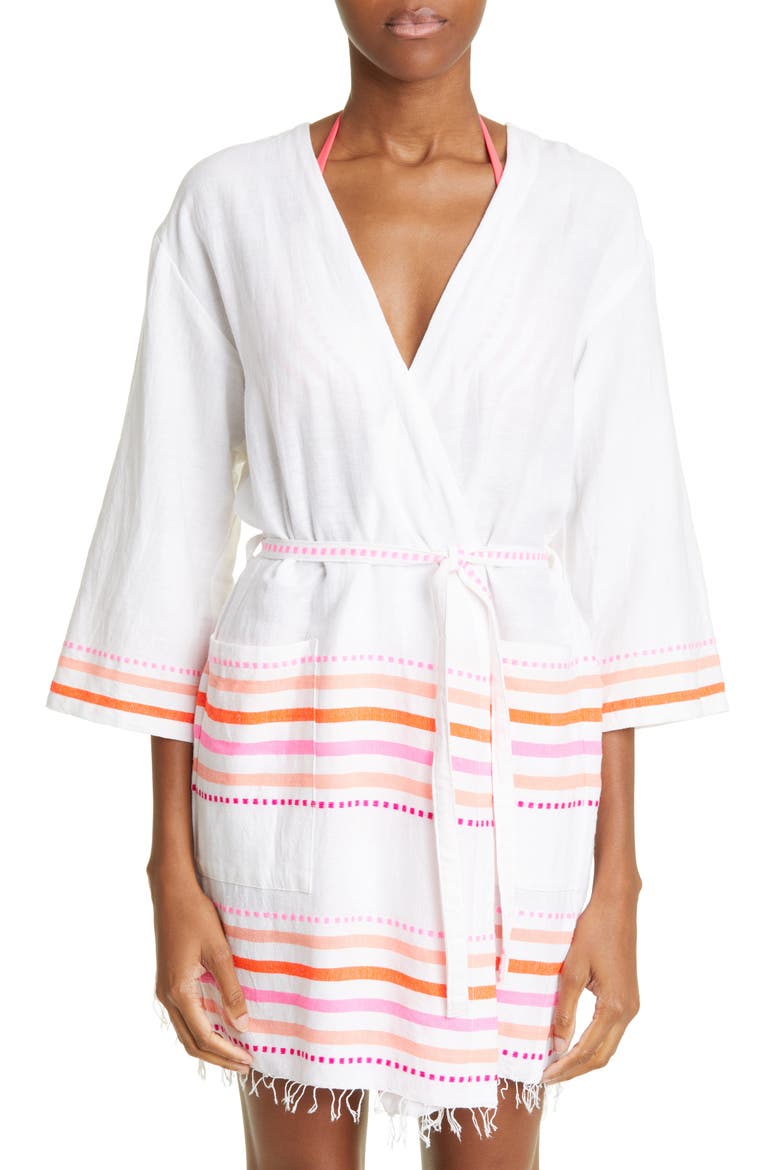 Eshe Cotton Blend Robe, Main, color, PINK