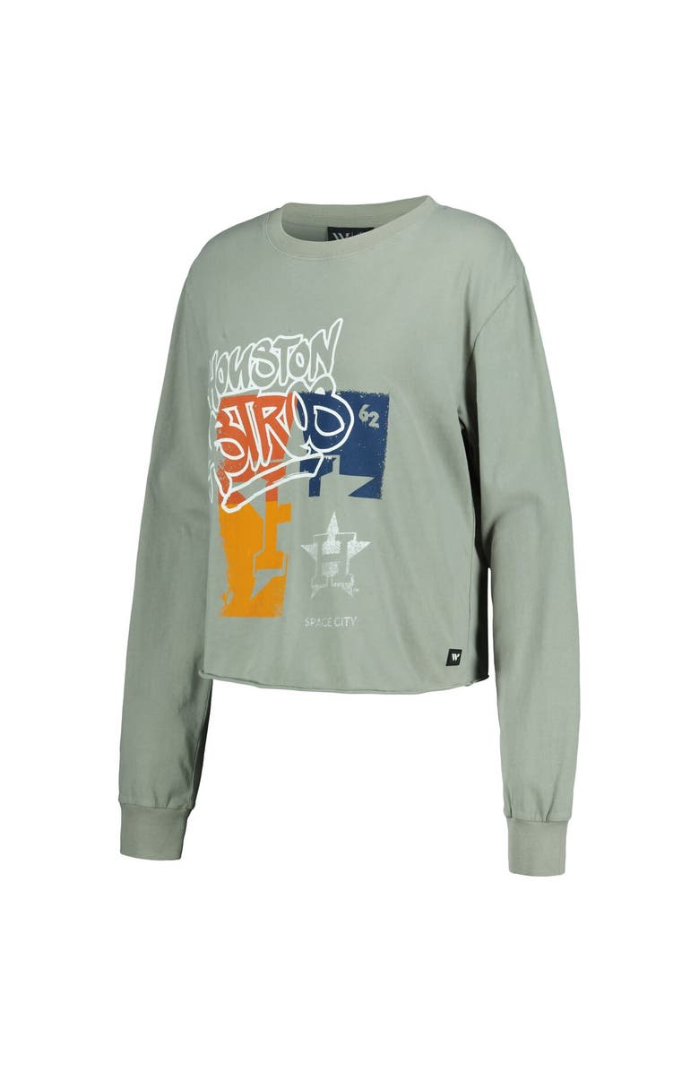 THE WILD COLLECTIVE Women's The Wild Collective Gray Houston Astros Cropped Long Sleeve T-Shirt, Alternate, color, Gray