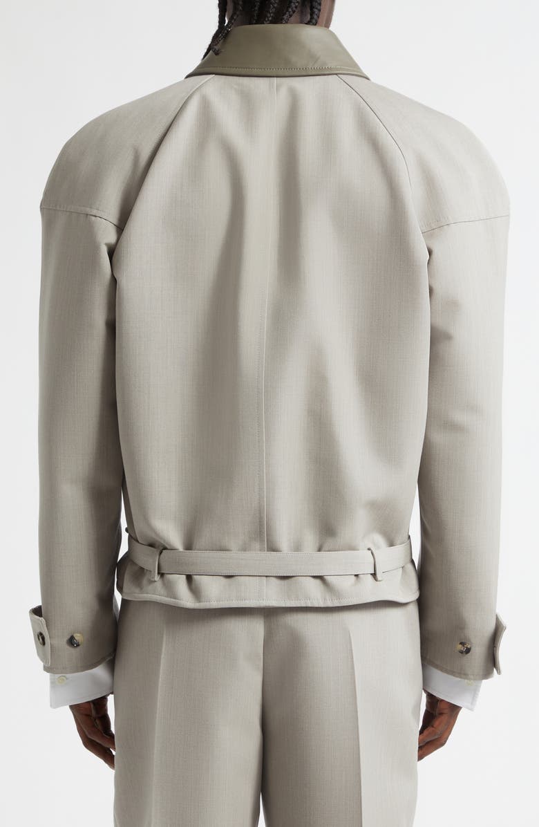 Bottega Veneta Oversize Wool Mélange Zip Jacket, Alternate, color, 1105 Stone Melange