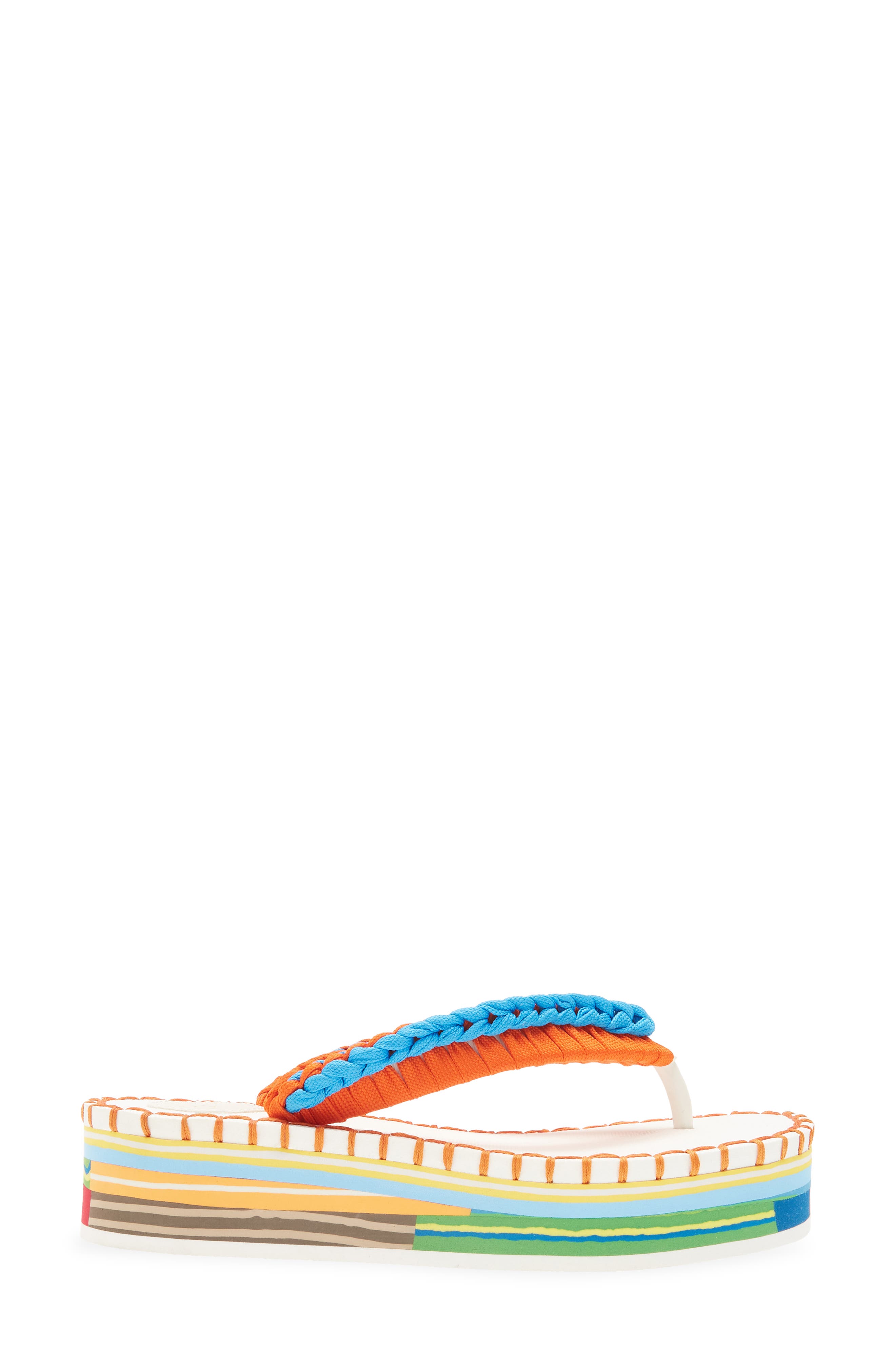Lou Platform Flip Flop, Alternate, color, ORANGE/ BLUE