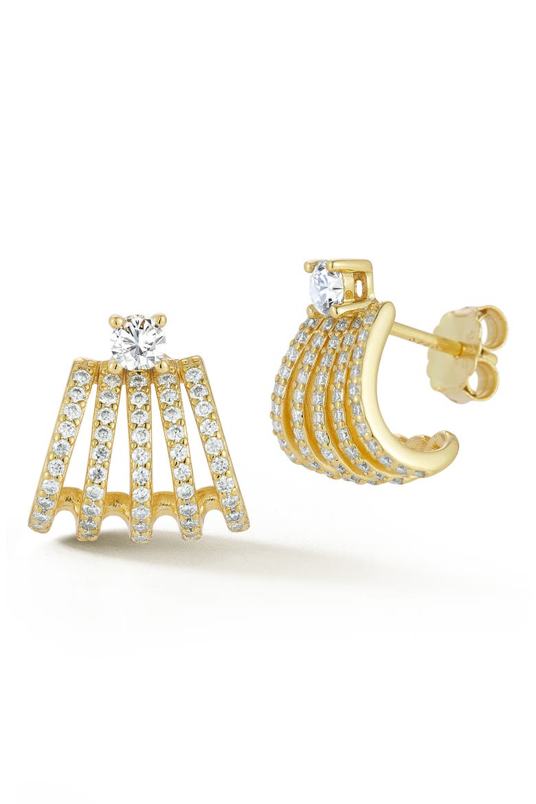 Moissanite Huggie Stud Earrings, Main, color, GOLD