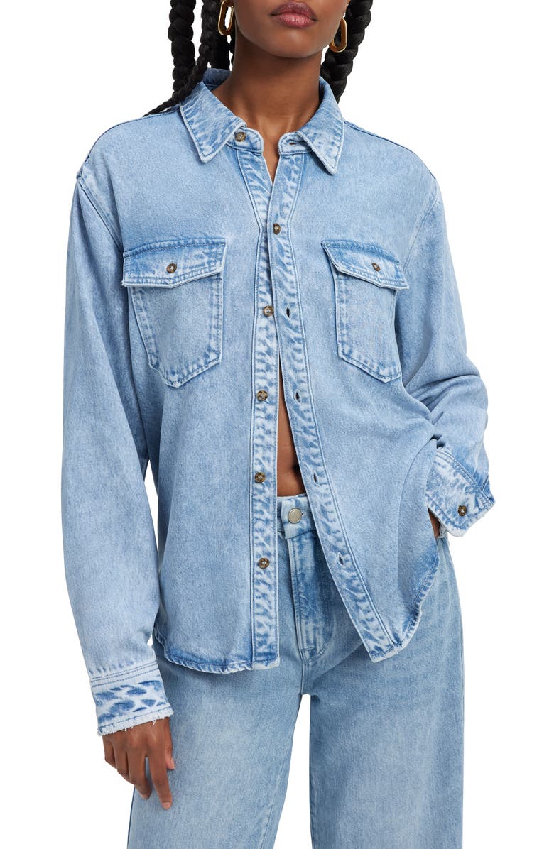 Good American Weightless Button-Up Shirt, Main, color,