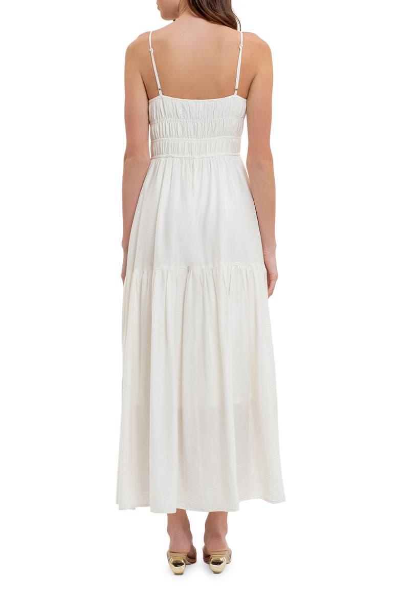 Smocked Sleeveless Maxi Dress, Alternate, color, WHITE