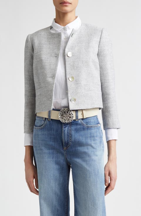 Cotton Blend Crop Jacket